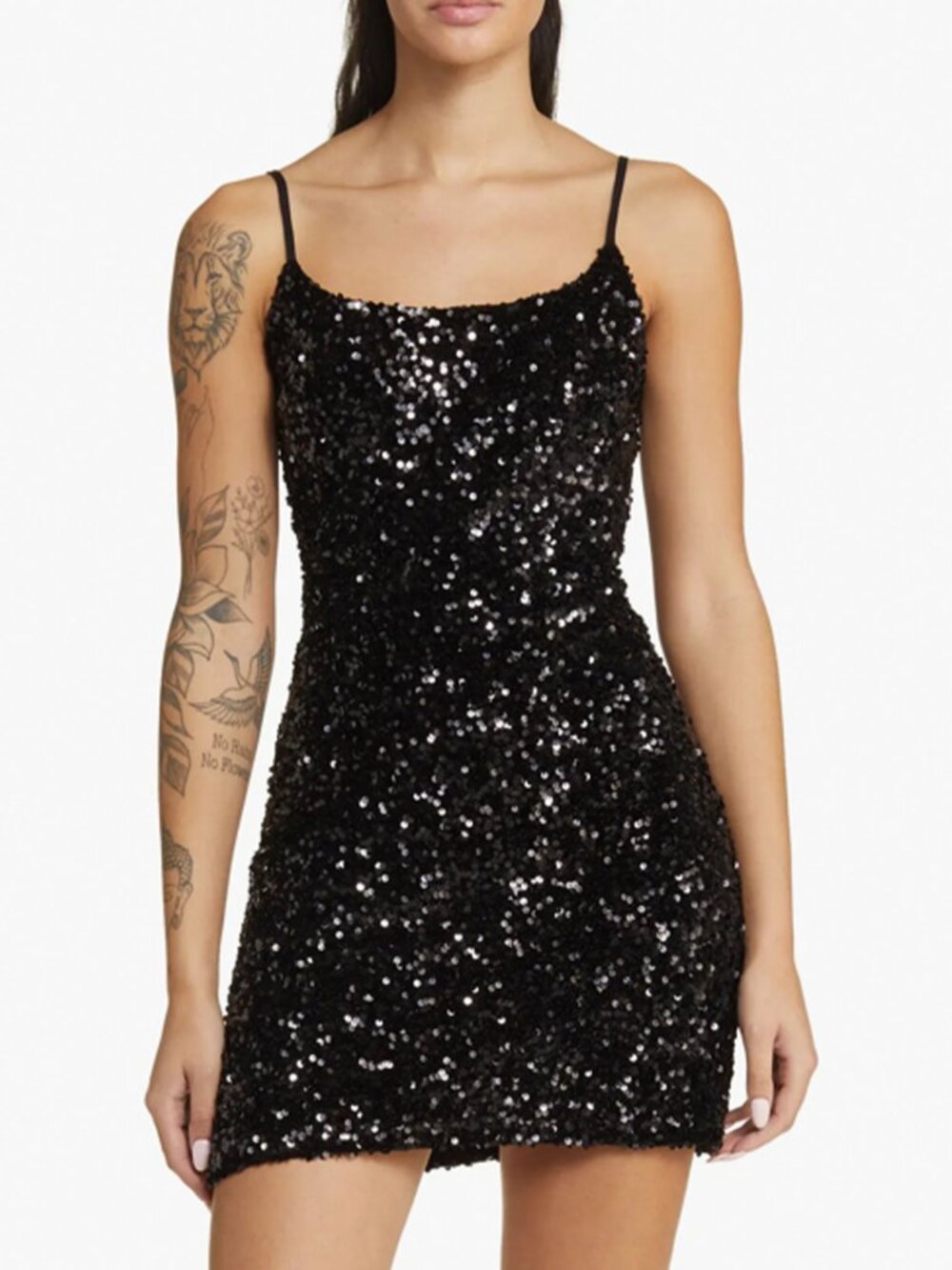 BP. Night Out Sequin Camisole Dress- Size S - Black Sequins